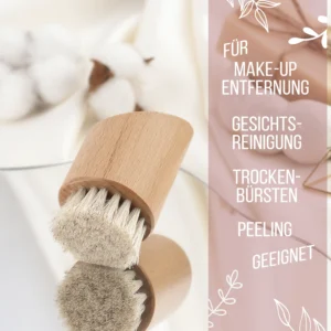 Pferdehaar Gesichts-Peelingbürste aus nachhaltigem Buchenholz