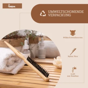 Eine Teasing Haarbürste ist perfekt für das Toupieren von Haaren, um Volumen und Textur zu erzeugen.