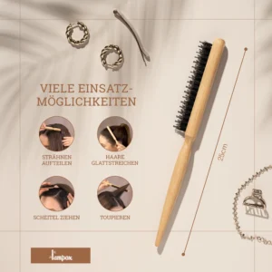 Die Sleek Bun Bürste ist perfekt für einen sauberen und glatten Dutt-Look und ermöglicht es Ihnen, Ihre Haare mühelos zu stylen.