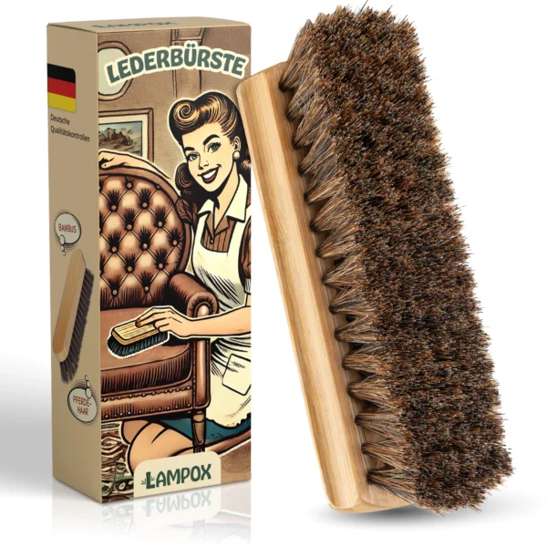 Lederbürste – Bambusgriff & Pferdehaarborsten für empfindliches Leder