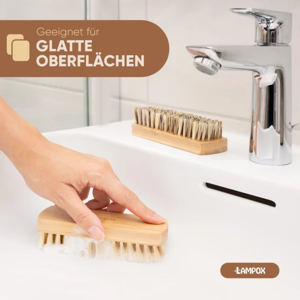2er Putzbürsten-Set mit Bambusgriff – harte Kokos- & weiche Nylonborsten – umweltfreundliche Scheuer- und Reinigungsbürsten – Bild 5
