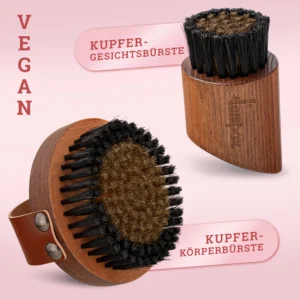 Vegane Körperbürste Kupfer + Vegane Gesichtsbürste Kupfer im Set